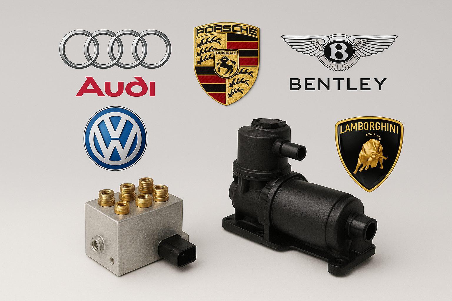 Valve Block & Air Suspension Compressor for Audi, VW, Porsche, Bentley, Lamborghini