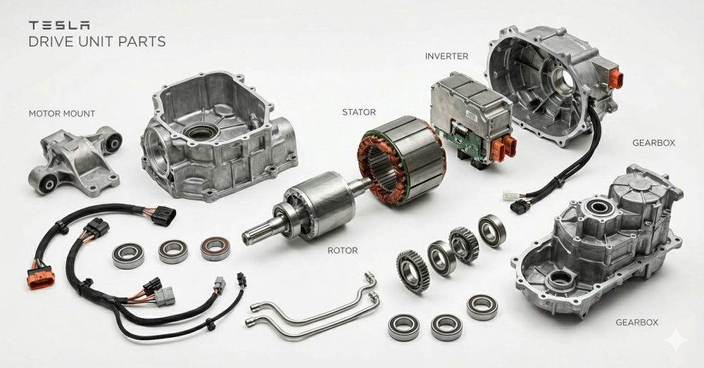 Tesla Drive Unit parts