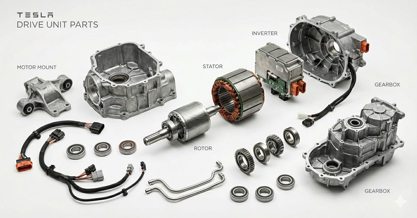 Tesla Drive Unit parts